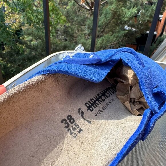 New Birkenstock Boston Soft Footbed Clogs in Ultra Blue Suede US 7 / EUR 38 - Picture 7 of 13